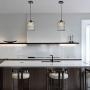 MonDaufie 2 Pack Chandelier Crystal Pendant Light, Black Hanging Crystal Ceiling Pendant Lighting Fixture with Adjustable Long Cord for Kitchen Island Living Room Bathroom Living Room
