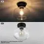 LANROS Industrial Semi-Flush Ceiling Light Fixture with Clear Glass Shade for Dining Room, Bedroom, Cafe, Bar, Corridor, Hallway, Entryway, Passway