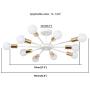 AXSHINE Modern Flush Mount Ceiling Light Metal Art Industrial Ceiling Light 10 Lights White+Gold Painted Finish for Kitchen Farmhouse Living Room Dining Room(10Head White)