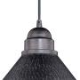 VAXCEL Indoor Outdoor Pendant Light, Hammered Steel with Black Aged Iron Finish, Dark Sky, Rustic Farmhouse Hanging Ceiling Barn Light Ideal for Garage, Front Door, Porch and Patio