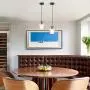 Mini 1-Light Single Pendant Lighting, Contemporary Vase Shade Hanging Light Fixture with Handblown Clear Glass for Kitchen Island,Dining Room,Restaurant