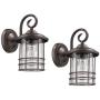 MICSIU Outdoor Wall Lantern 1-Light 2 Pack Exterior Wall Sconce Lamp Porch Light Fixture Waterproof with Clear Seedy Glass,Oil Rubbed Bronze for Entryway, House, Patio,Garage,Doorway