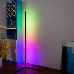 55.9in Corner Floor Light Night Standing LED Floor Lamp Bedroom LED Living Room Dimmable Decor with Remote Controller