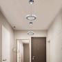 Modern Crystal Round Ring Chandelier Lighting LED Pendant Light Fixtures Adjustable Stainless Steel Ceiling Hanging Lamp for Living Room Dining Room Kitchen Island Hallway(Changeable )