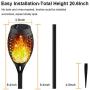 Kurifier Solar Lights Outdoor, 12LED Solar Torch Light with Flickering Flame, Security&Waterproof/Festive&Romantic Decoration Landscape Tiki Torches for Yard, Patio, Garden-Auto On/Off Lighting, 8Pack