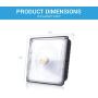 Parmida LED Canopy Light, 70W, Dimmable, 8400lm, 110-277VAC, IP65 Waterproof, DLC-Qualified & ETL-Listed, 5000K, 9.6” x 9.6”, Gas Station, Street, Area & Outdoor Lighting, Commercial Grade