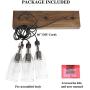 LNC A03491 Wooden Pendant Lights 3-Height Adjustable Farmhouse Chandelier for Kitchen Island and Dining Room, Square