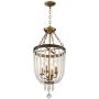 Ava Warm Brass Foyer Pendant Chandelier 14'' Wide Clear Crystal 4-Light Fixture for Dining Room House Foyer Kitchen Island Entryway Bedroom - Barnes and Ivy