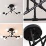 Hsyile Lighting KU300229 Modern-Industrial Style Indoor Chandelier,Flush Mount Ceiling Light Modern Pendant Light,Perfect for Kitchen Bathroom Dining Room Bedroom Hallway etc, 6 Lights-Black