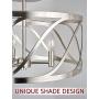 Kira Home Isabelle 16'' 3-Light Modern Semi-Flush Mount Ceiling Light, Metal Drum Shade, Brushed Nickel Finish