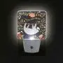 Pfrewn Tropical Funny Sloth Floral Palm Night Light Plug in Set of 2 for Kids Adults Boys Girls Babies,Animal Rose Night Lights Led Auto Motion Senor for Reading Bathroom Bedroom Nursery Decorative