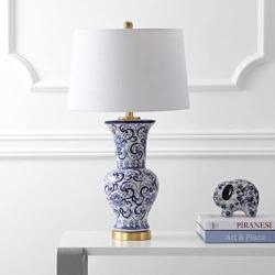 JONATHAN Y JYL5014A Leo 28.5'' Chinoiserie LED Table Lamp Classic,Cottage,Traditional,Transitional for Bedroom, Living Room, Office, College Dorm, Coffee Table, Bookcase, Blue/White