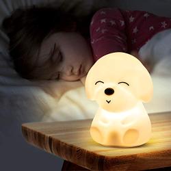 Cute Night Light for Kids,Toddler, Portable Battery Operated Silicone Nursery Baby Nightlight, Color Changing Kawaii Anima Bedroom Decor Decorations,Teen Girls Boys Child Valentine Gifts,Puppy Lamp