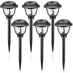 GIGALUMI Solar Pathway Lights Outdoor, Wireless LED Solar Garden Lights, Waterproof Solar Path Lights for Outdoor Patio, Yard, Walkway, Lawn. (6 Pack)