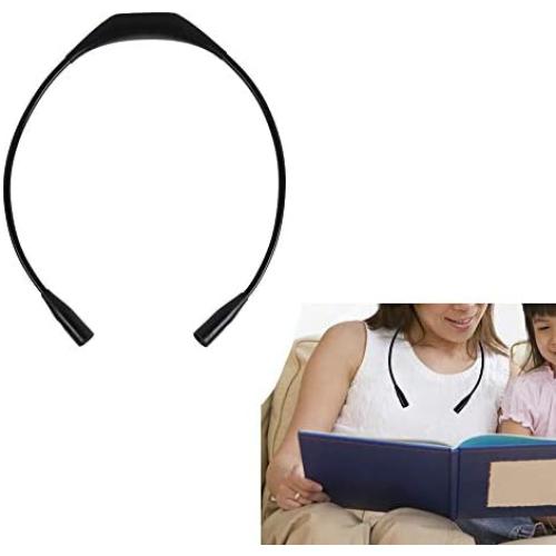 TINYOUTH Neck Hug Light Black, 4 LED Neck Book Light with 2 Brightness, 1000mAh USB Rechargeable Neck Lights Hands Free for Reading in Bed Book Knitting Repairing