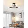 Hsyile Lighting KU300229 Modern-Industrial Style Indoor Chandelier,Flush Mount Ceiling Light Modern Pendant Light,Perfect for Kitchen Bathroom Dining Room Bedroom Hallway etc, 6 Lights-Black