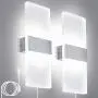 Lightess Modern Wall Sconces Plug in, 12W Up Down LED Wall Lights Acrylic Wall Lamp for Living Room Bedroom Corridor, Cool White, Set of 2