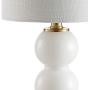 JONATHAN Y JYL1021A February 21'' Glass/Metal LED Lamp Contemporary for Bedroom,Living Room,Office,College Dorm,Coffee Table,Bookcase, White/Brass Gold