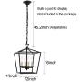 Lantern Pendant Lighting Fixture, A1A9 Iron Cage Frame Chandelier Industrial LED Ceiling Light for Foyer, Farmhouse, Dining Room, Entryway, Hallway, Stairway D12 H16 Chain 45 (Dark Bronze)