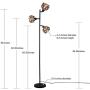 Stepeak Crystal Floor Lamp,3-Light Adjustable Sofa Reading Light Bedroom Living Room Tall Tree Lamp with Step-on Switch