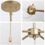 KSANA Gold Chandelier with Pull Chain On/Off Switch, 2 in 1 Sputnik Chandeliers and Semi Flush Mount Ceiling Light for Dining Room, D19.7''x H11.5''