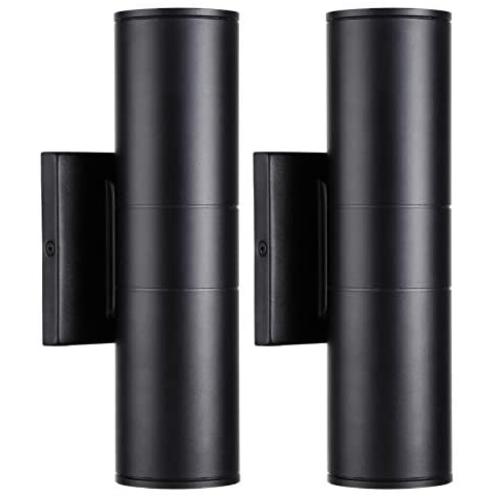LEONLITE 20W Integrated LED Up Down Wall Light, 1400lm, Cylinder Outdoor Porch Lights, 100V-277V, Wet Location, Door Way, Corridor, Patio Light, Pack of 2