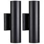 LEONLITE 20W Integrated LED Up Down Wall Light, 1400lm, Cylinder Outdoor Porch Lights, 100V-277V, Wet Location, Door Way, Corridor, Patio Light, Pack of 2