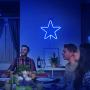 Star Neon Light Sign - Blue LED Neon Sign Wall Decor Lamp Powered by 3 AA Battery/USB Charging, Star Neon Night Light Sign for Bedroom, Kids Room, Christmas, Wedding, Birthday Party Decor