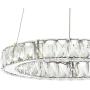 JONATHAN Y JYL7218A Reese 15.7'' Adjustable Integrated LED Metal/Crystal Chandelier Pendant Contemporary,Glam Dimmable, for Dining, Living Room, Kitchen, Commercial Office, Chrome/Clear