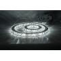 KAI Crystal Chandelier Island Pendant Light Contemporary Not Dimmable LED Lamp with 6000K 36W 4320LM Adjustable Height Chrome 2 Rings Modern Flush Mount Ceiling Lighting for Dining Room Lobby,1 Pack