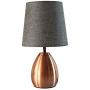 Small Bedside Lamps ,Monkey Sun Table lamp for Bedroom Nightstand,Living Room,Night Lights with Gray Fabric Shade,13'' Tall ,Bronze Metal Base (Grey)