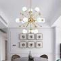 BOKT Modern Chandelier Mid-Century 12 Lights Gold Sputnik Pendant Lighting Industrial Ceiling Light Fixture for Kitchen Dining Room Living Room (12-Lights)