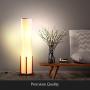 Brightech Parker - Decorative Tower Shade Floor Lamp for Living Rooms - Contemporary Column Lamp - Soft Light for Bedroom Standing 48 Inches (4) Tall - Asian Design w/Wood Frame - Incl. 2 LED Bulbs