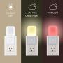 Plug-in Night Lights for Kids, RGB Colorful LED Wall Night Light with Dusk to Dawn Sensor, Warm White Night Lighting for Bedroom, Bathroom, Hallway, Stairs, Auto Nightlights for Kids/Adults (4 Pack)
