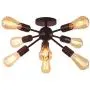 CLAIRDAI Sputnik Chandeliers Semi Flush Mount Ceiling Light Fixtures Mid-Century Starburst Pendant Light with 8 Lights for Kitchen Bedroom Living Room Dining Room (Black)