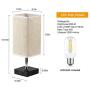 Touch Control Table Lamp,Dimmable Bedside Table Lamp , with AC Outlet & 2 Charging USB Ports Fabric Shade Modern Lamp for Bedroom Office Living Room,Included Dimmable LED Bulb