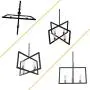 OYIPRO Modern Dining Room Pendant Light, 4 Lights Industrial Kitchen Island Lighting Fixtures Hanging Ceiling Frame Brass Chandelier Farmhouse Black