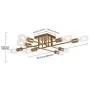 VINLUZ Modern Semi Flush Mount Light 8 Light Brushed Brass Industrial Sputnik Ceiling Light Mid Century Lighting Fixture for Dining Room Living Room Kitchen Bedroom Foyers