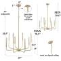 KSANA Gold Chandelier, Modern Light Fixture for Bedroom, Foyer, Dining & Living Room, Kitchen, and Entryway, (Upgraded Version, 2 Types of Height 8 Arms)