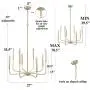 KSANA Gold Chandelier, Modern Light Fixture for Bedroom, Foyer, Dining & Living Room, Kitchen, and Entryway, (Upgraded Version, 2 Types of Height 8 Arms)
