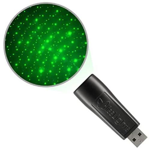 BlissLights Starport USB Laser Star Projector for Game Room Decor, Bedroom Night Light, or Mood Lighting Ambiance (Green)