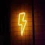 Warm White LED Lightning Bolt neon Signs for Wall Decoration Battery and USB Operated Aesthetic Room Decor neon Sign neon Lights for Kids Room, Bar, Living Room, Christmas, Party, Wedding, Halloween