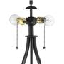 Heather Modern Accent Table Lamps Set of 2 with USB Port and AC Power Outlet in Base Dark Metal Base Glass Dome Shade for Living Room Bedroom Bedside Office - 360 Lighting