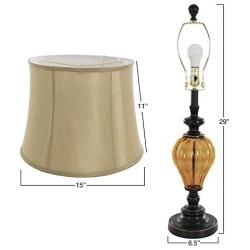 Table Lamps Set of 2, Amber Glass (2 LED Bulbs included) by Lavish Home