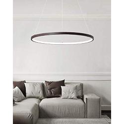 LightInTheBox Acrylic Chandelier Modern 80cm LED Ring Pendant Light with Oval 1 Ring Max 40W Chrome Ceiling Light Fixture For Study Room Office Dining Room Living Room (Black)