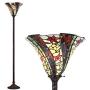 JONATHAN Y JYL8001A Williams Style 71'' Torchiere LED Floor Lamp, Tiffany, Traditional for Bedroom, Living Room, Bronze