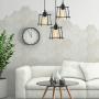 HAITRAL 3-Light Industrial Kitchen Light Fixtures, Geometric Hanging Chandelier for Dining Room, Black Metal Adjustable Pendant Light Fixtures for Living Room