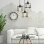 HAITRAL 3-Light Industrial Kitchen Light Fixtures, Geometric Hanging Chandelier for Dining Room, Black Metal Adjustable Pendant Light Fixtures for Living Room