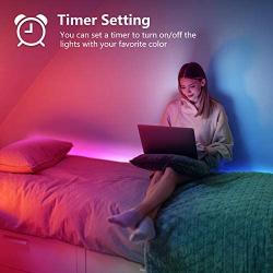 Nexillumi 16.4 Foot LED Strip Lights with Remote Music Sync LED Lights for Bedroom Color Changing SMD5050 RGB LED Strip Lights