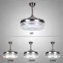 Drum Ceiling Fan, 42 Inch Bluetooth Ceiling Fans with Lights Remote Control, Retractable Chandelier Fan Lighting with Music Speaker Colorful Fixture for Living Room Dining Room Light Fixture with Fan